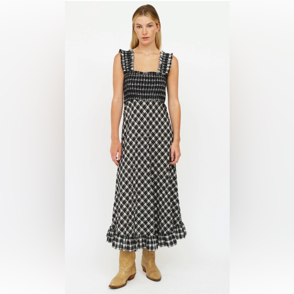 Ganni Seersucker Gingham Check dress Western Cowgirl